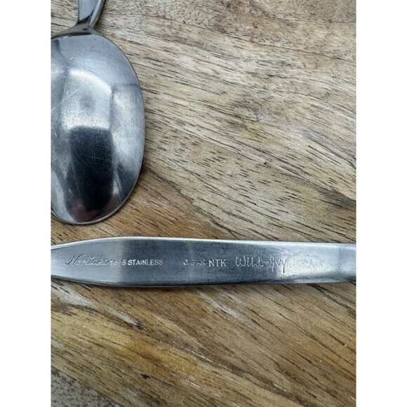 VTG Noritake Wild Ivy Stainless TeaSpoon 6in Flatware Japan 18/8 NTK Set Of 3 - Picture 3 of 5